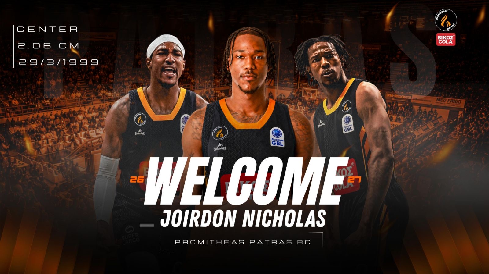Ο Προμηθέας ανακοίνωσε τον Joirdon Nicholas